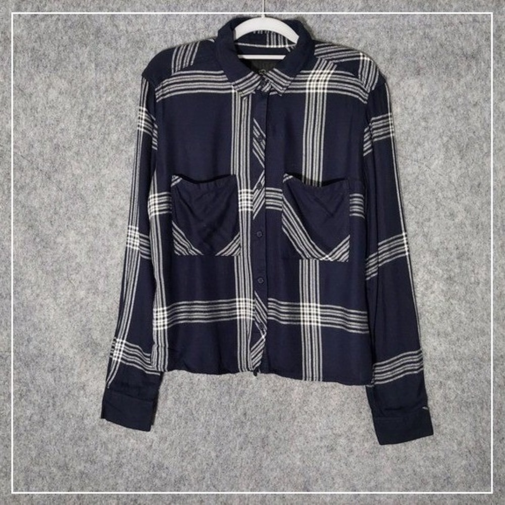 Rails Shirt Women S Blue Plaid Flannel Button Long Sleeve Lightweight Western